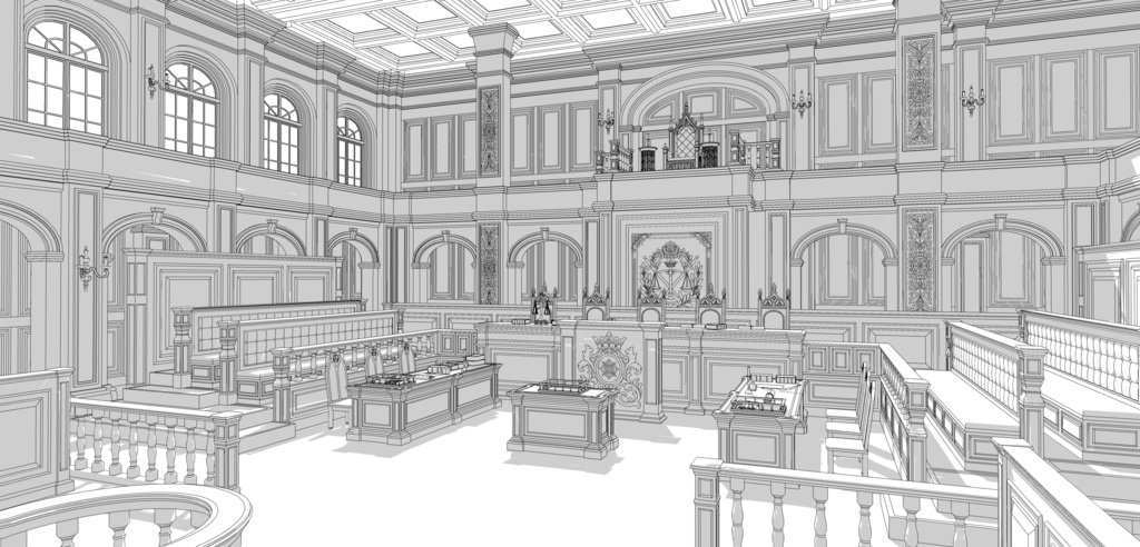 北部ゴシック城セット|外部 + 10種の内部空間|中世ゴシック 3D背景素材(SketchUp)