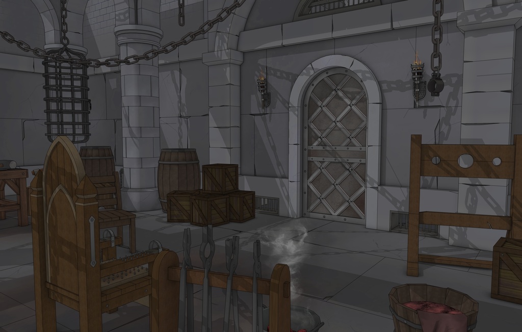 北部ゴシック城セット|外部 + 10種の内部空間|中世ゴシック 3D背景素材(SketchUp)