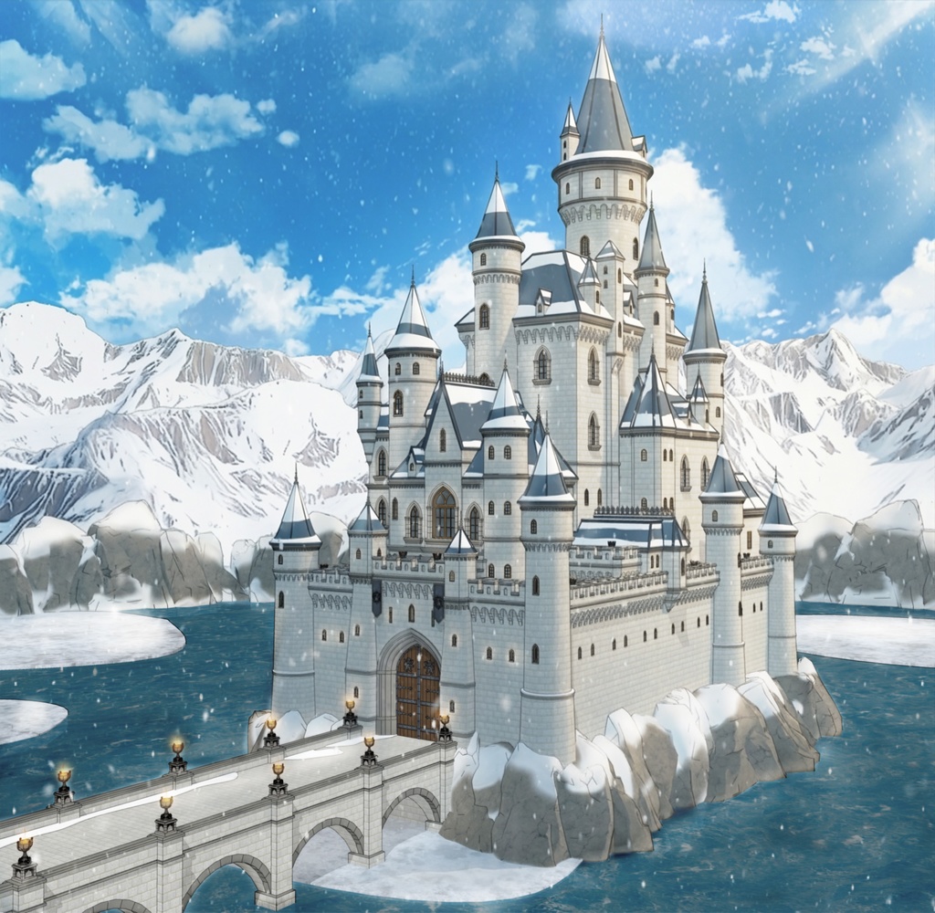 北部ゴシック城セット|外部 + 10種の内部空間|中世ゴシック 3D背景素材(SketchUp)