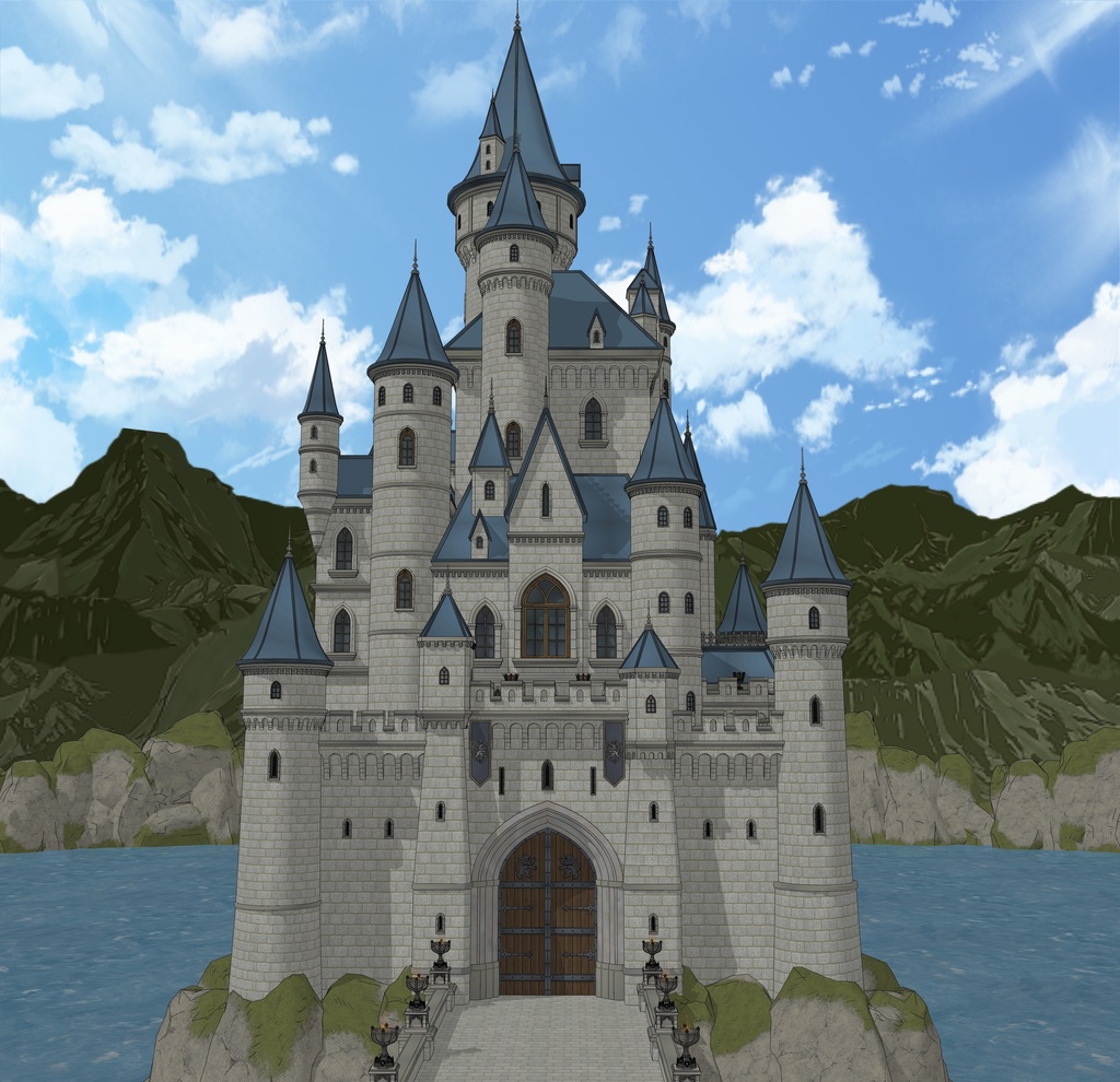 北部ゴシック城セット|外部 + 10種の内部空間|中世ゴシック 3D背景素材(SketchUp)