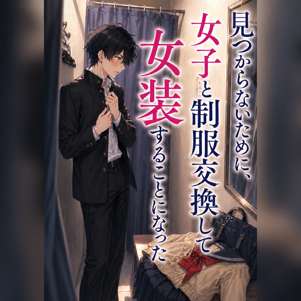 見つからないために、女性と制服交換して女装した