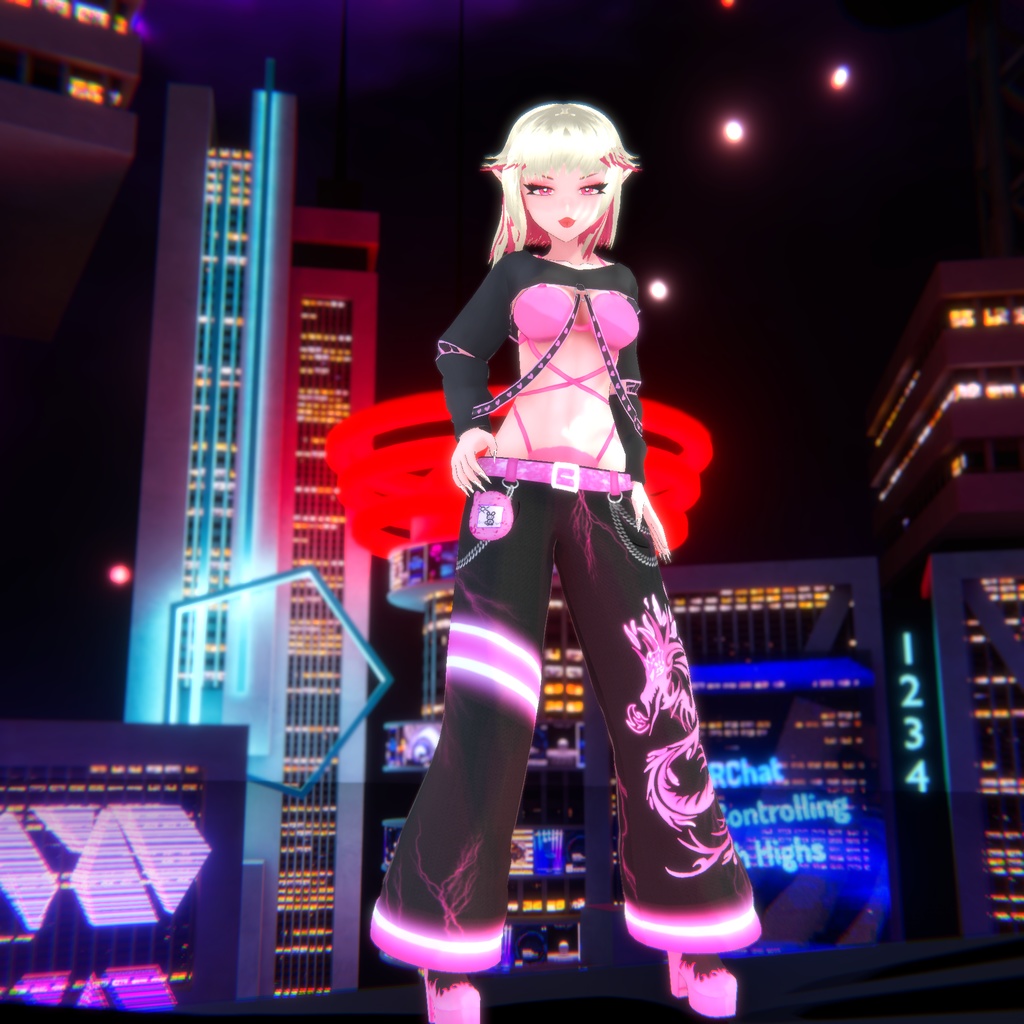 VRoid CyberGirl Pink cute