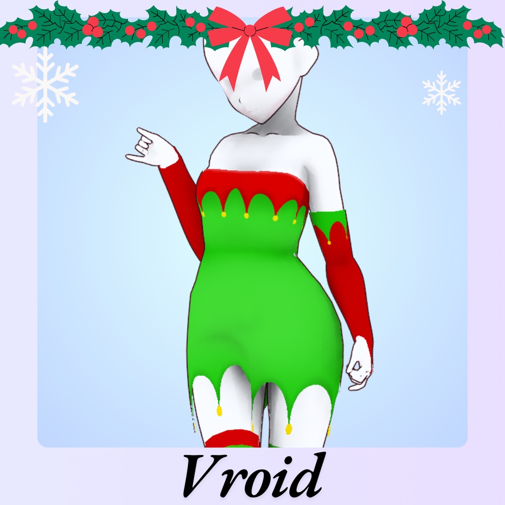 Christmas Elf Dress - Vroid - , Christmas Elf Dress in Vroid, Christmas