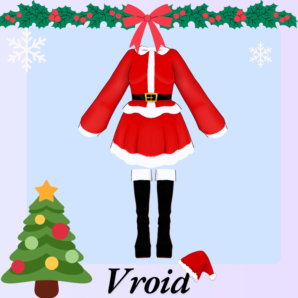 Santa Vroid dress. Christmas dress for Vroid