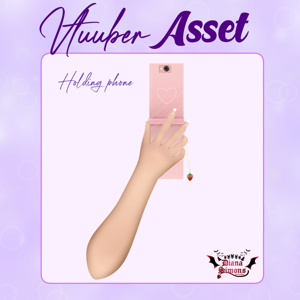 VTuber Asset / Flip phone pink / Vtube Studio / Objeto / Activo / Manos / Teléfono / 2D / Kawaii / Lindo