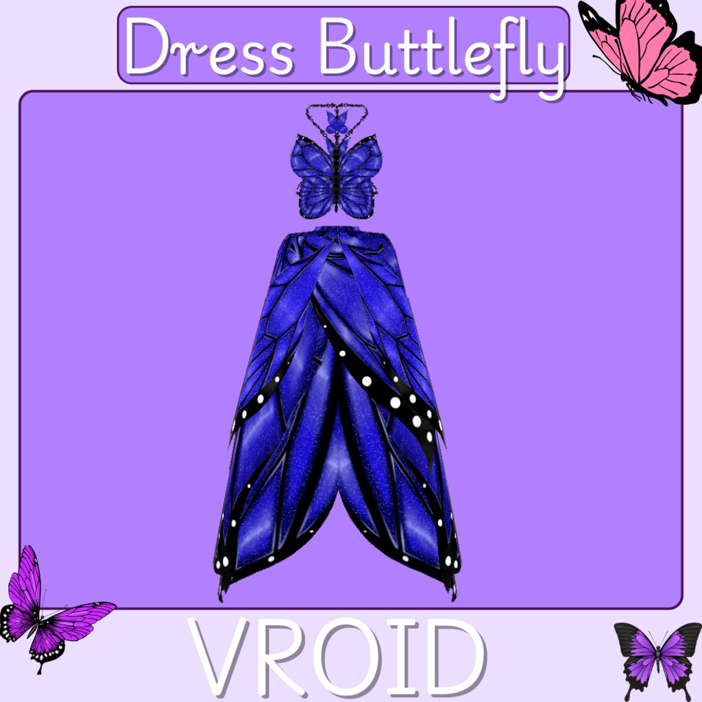 Dress Buttlerfly [Vroid] / Texture / Custome / Vroid Clothes and Textures