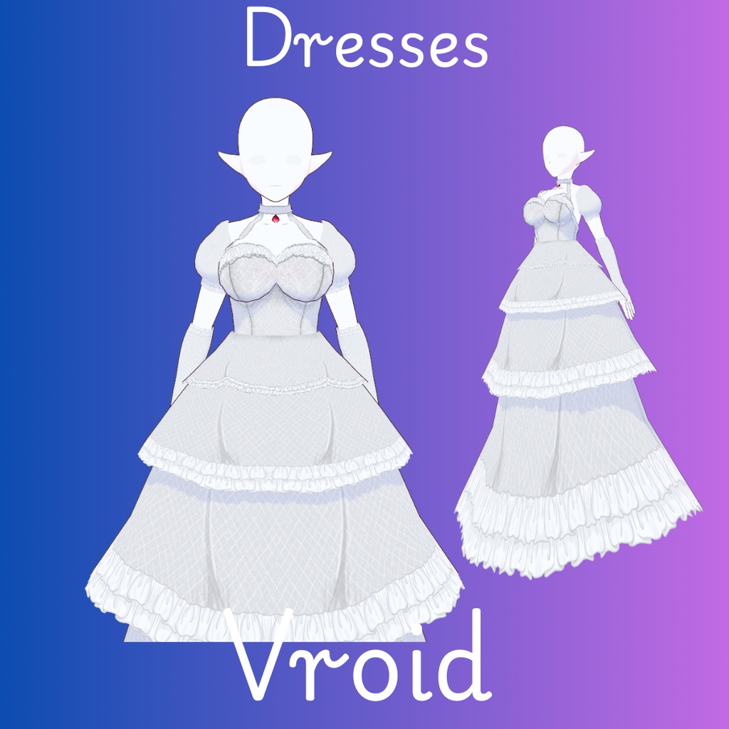 Dress White [Boosette Dress]{Vroid}