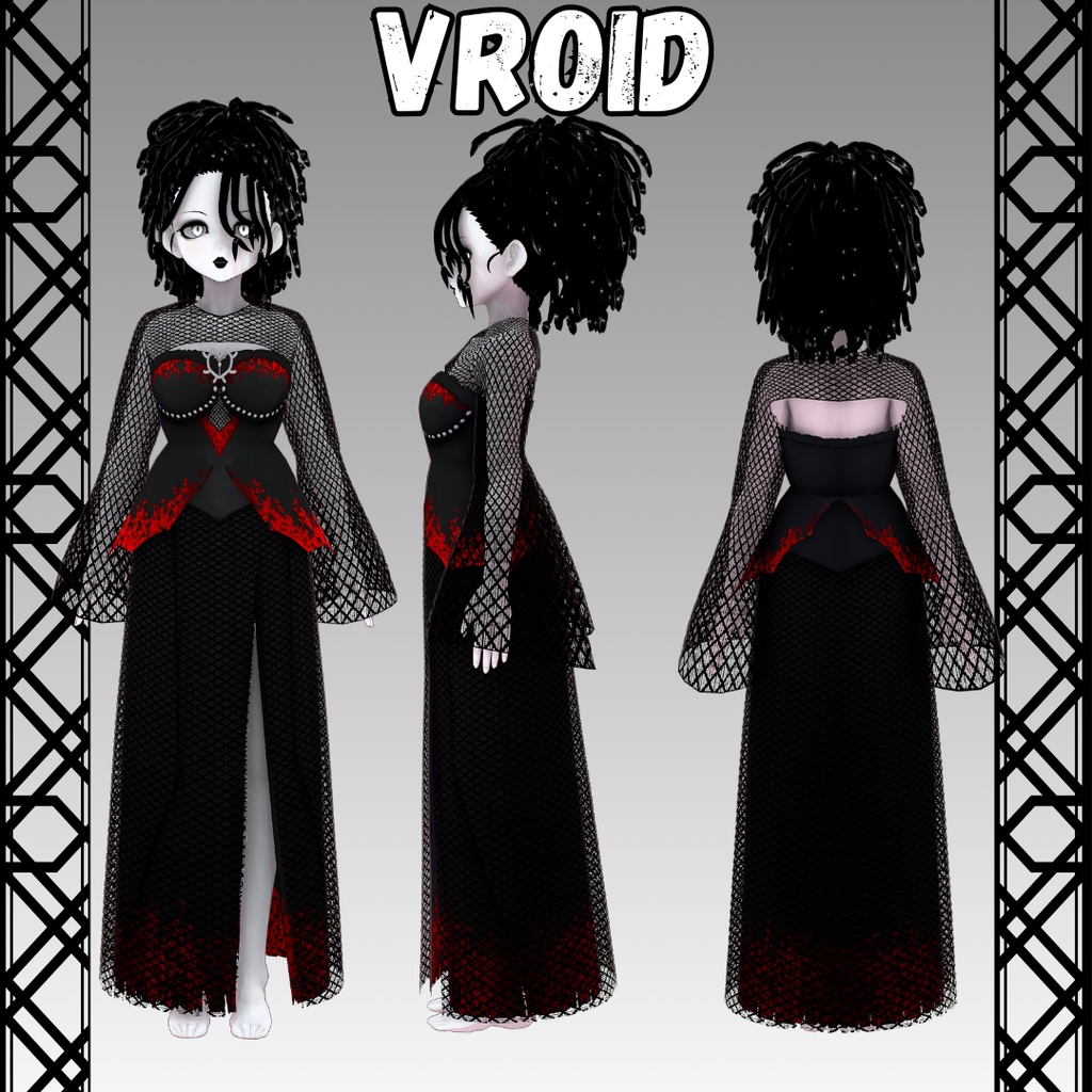 VROID Gothic Dress | Elegant Gothic Dress for Vroid Avatars
