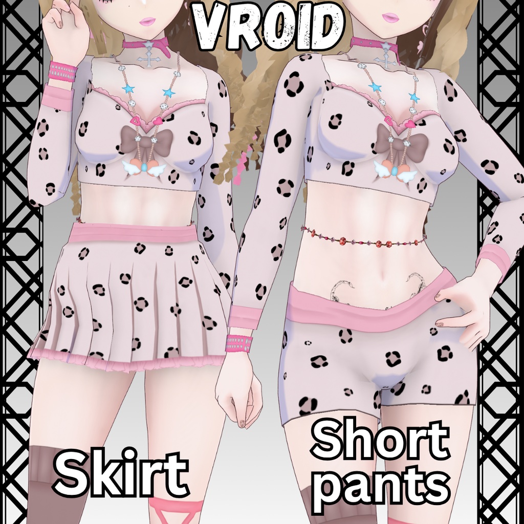 VRoid full Gyaru costume / cute pink outfit