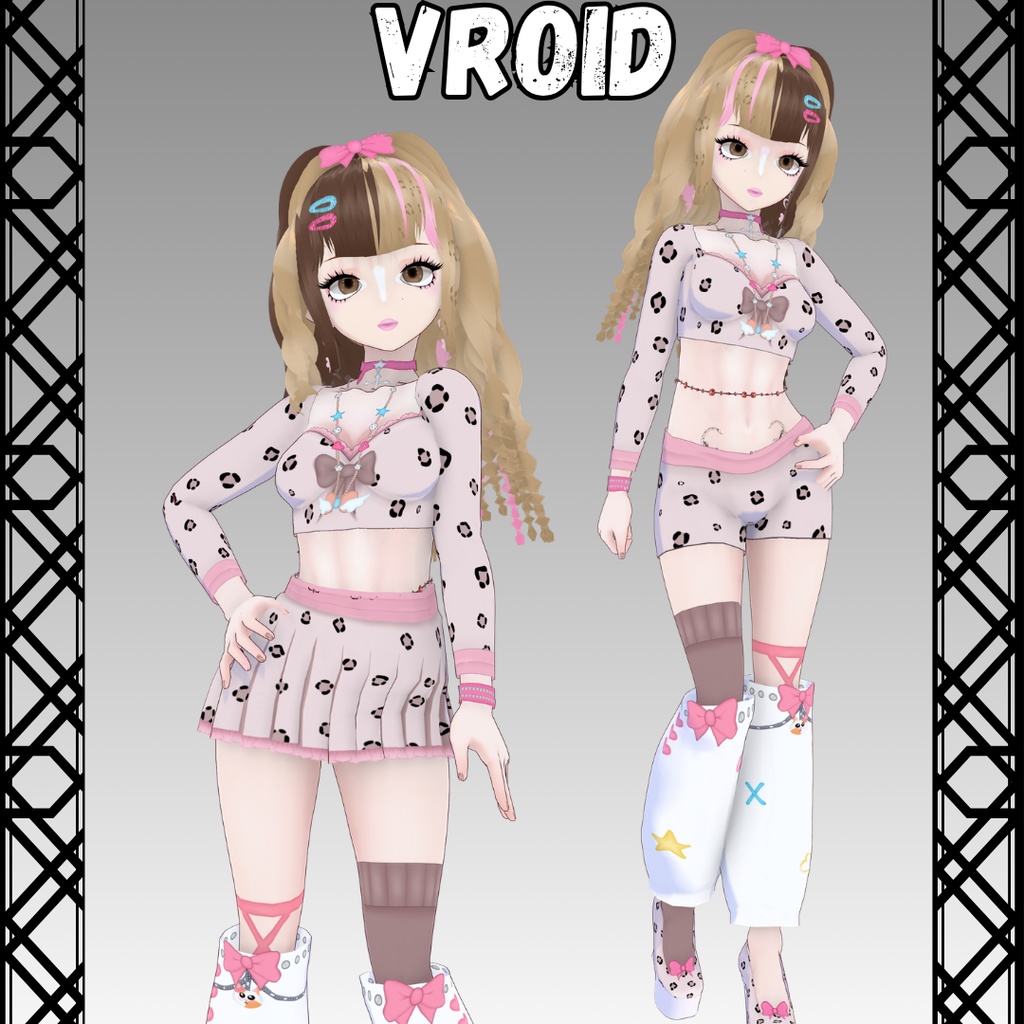VRoid full Gyaru costume / cute pink outfit