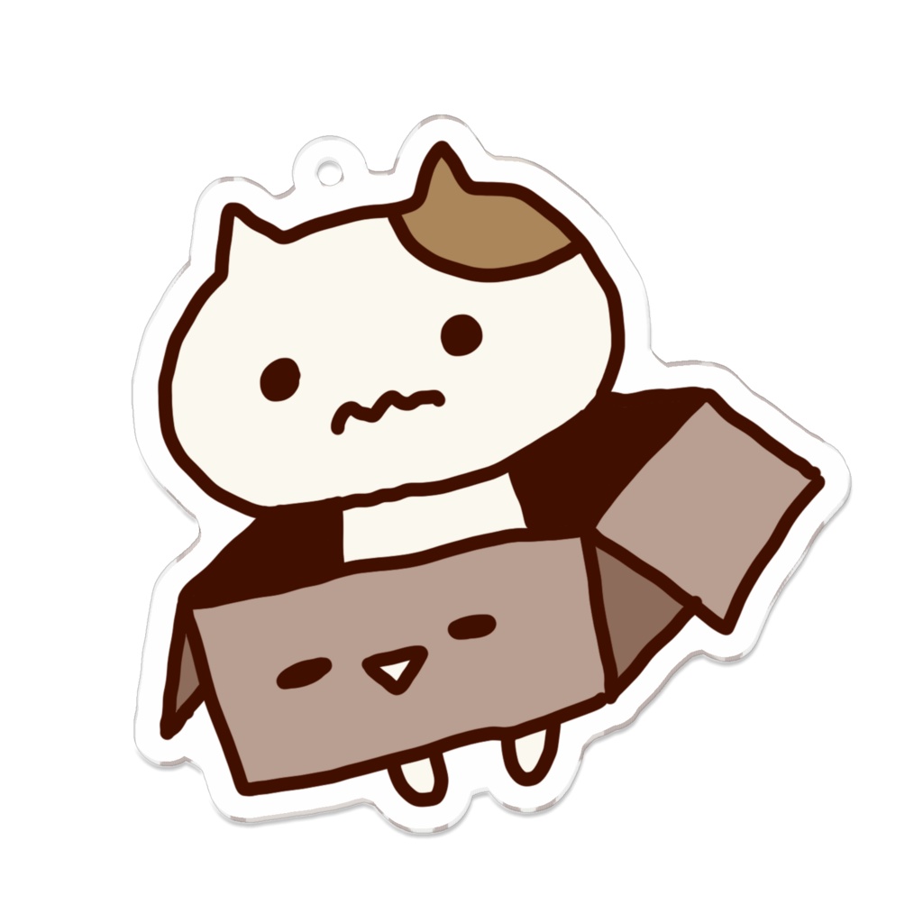 オリジナル　段ボールねこ　アクリルキーホルダー