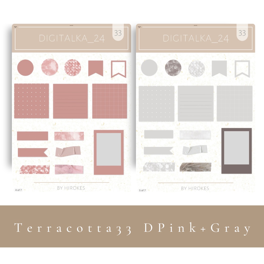 60個 デジタルステッカー | テラコッタカラー | Goodnotes file | PNG file