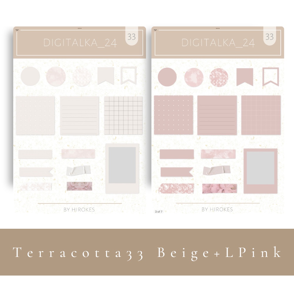 60個 デジタルステッカー | テラコッタカラー | Goodnotes file | PNG file