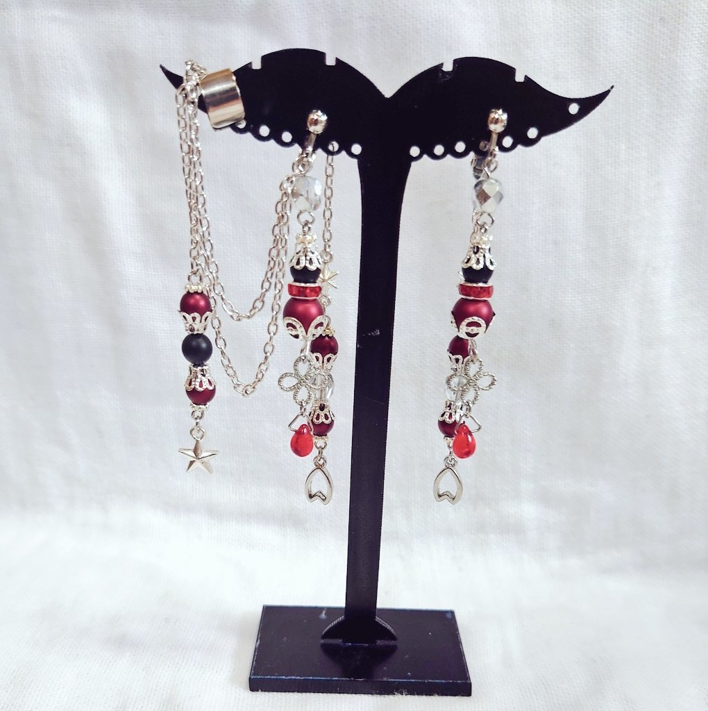 【受注生産】赤×黒セットアクセサリー【コーデ例有】