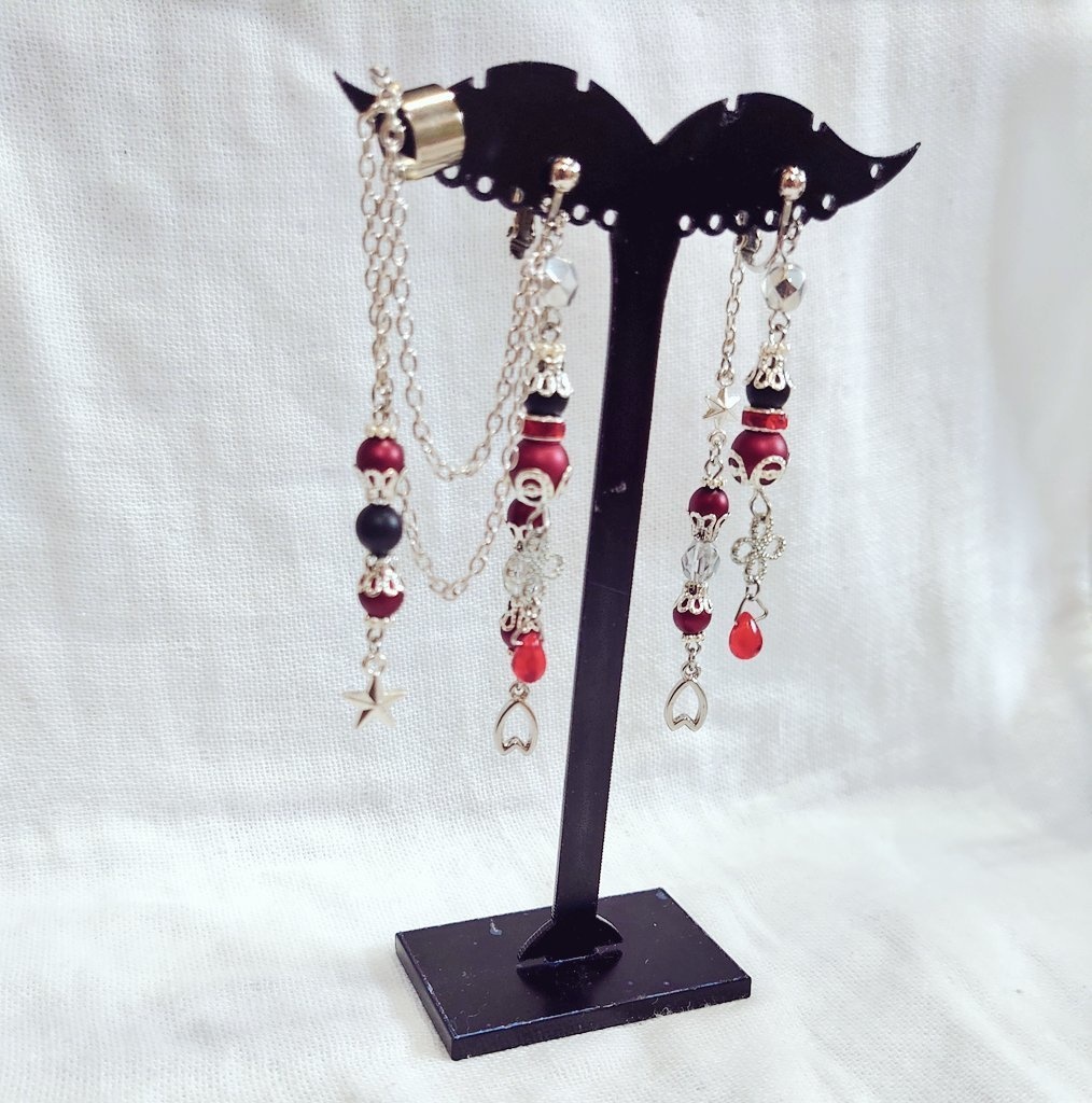 【受注生産】赤×黒セットアクセサリー【コーデ例有】