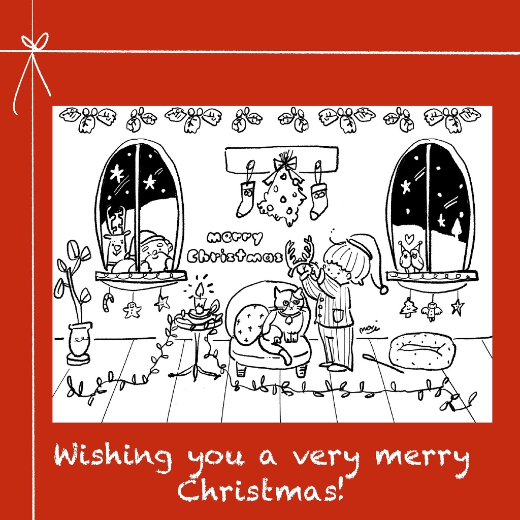 クリスマスぬりえ