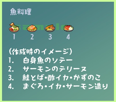 【ドット】食べ物アイコン　4種