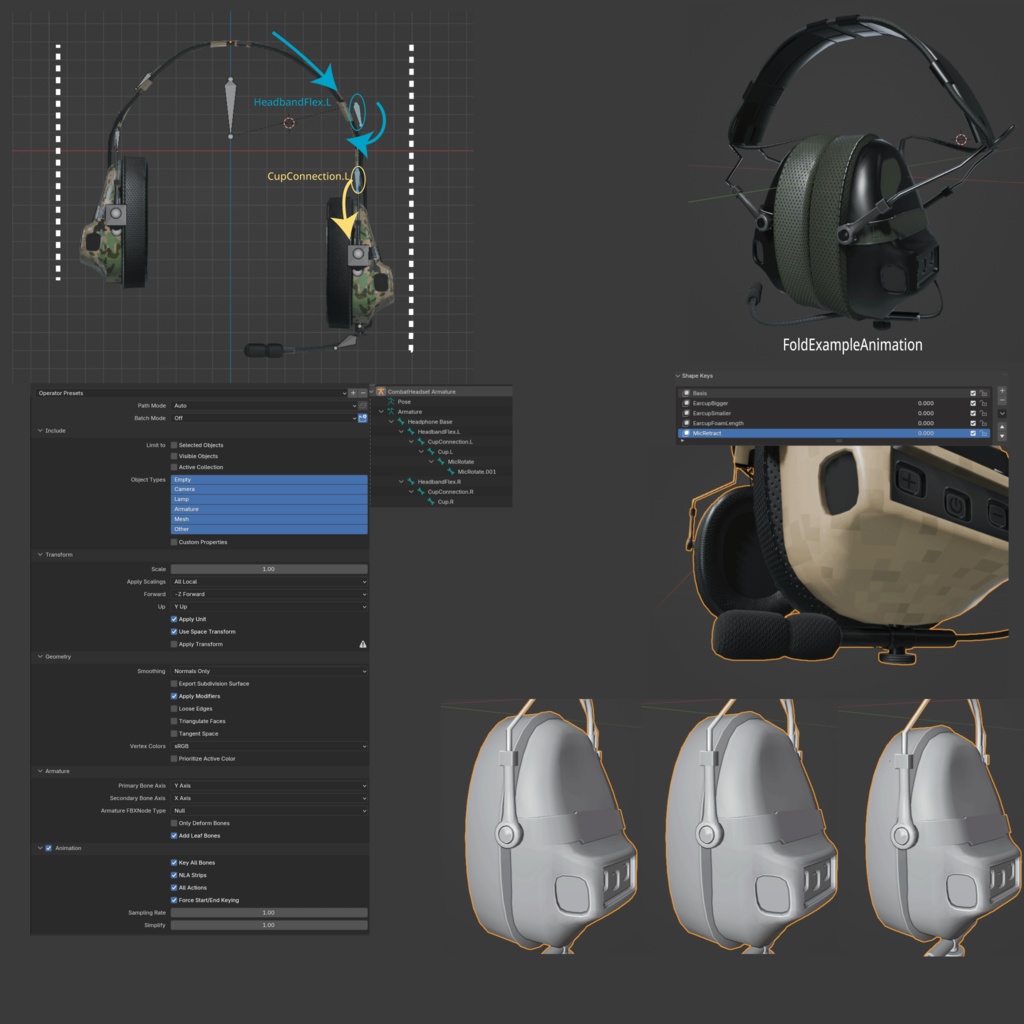 戦術ヘッドセット / CombatHeadset 【VRChat想定】
