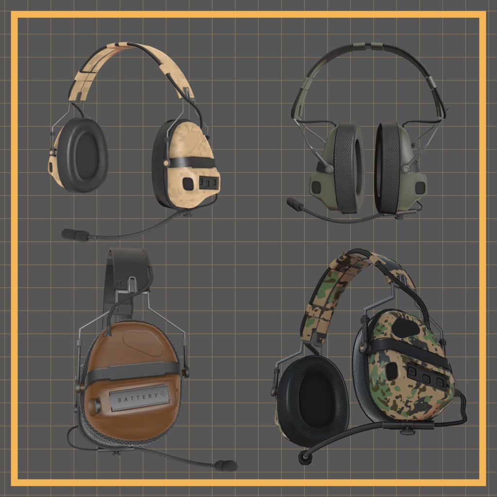 戦術ヘッドセット / CombatHeadset 【VRChat想定】