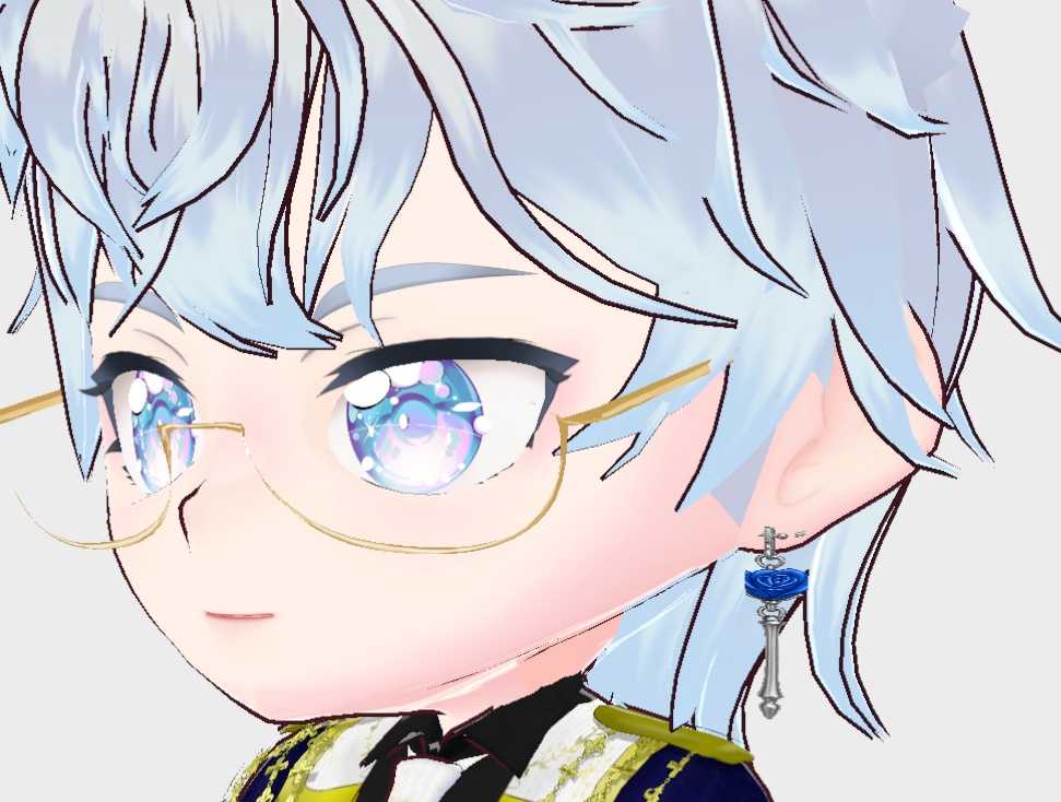 【VRoid】Blue Rose Wand Earrings Accessory