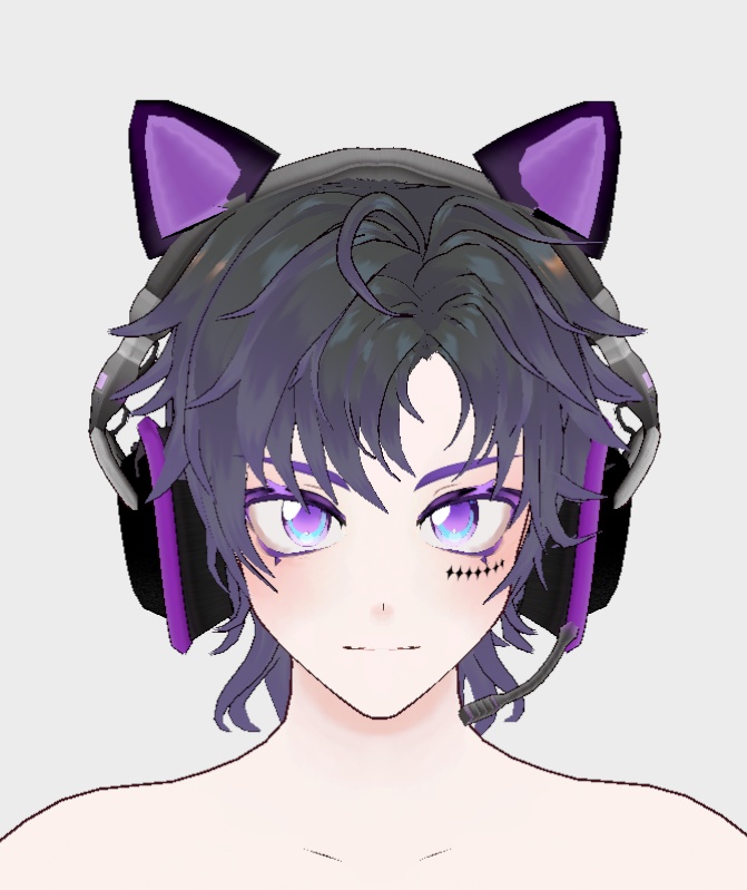 Black Side-Parted Wolf Cut