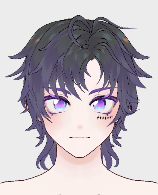 Black Side-Parted Wolf Cut