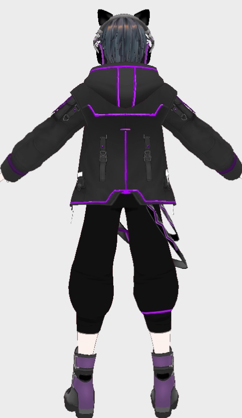 ⚡Cyber Streetwear Outfit - Vroid Preset (Top + Bottom)