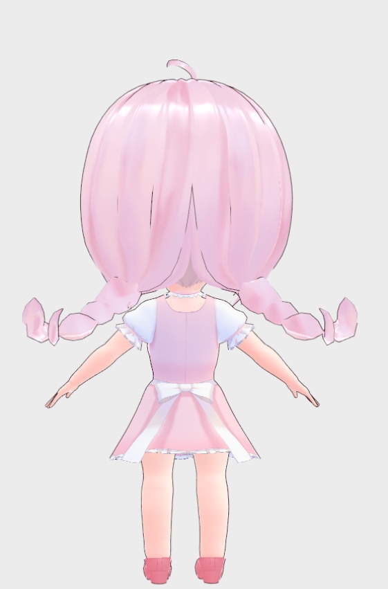 🍓 Sweet Pink Bunny Maid – VROID Model (SD Style)