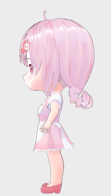 🍓 Sweet Pink Bunny Maid – VROID Model (SD Style)