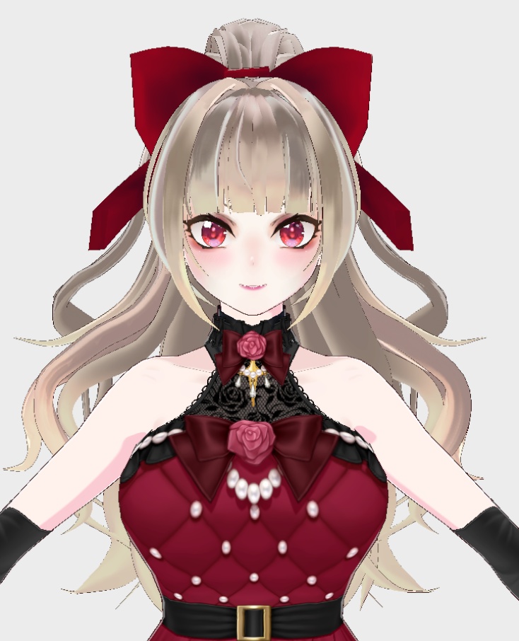 🌹「Gothic / Idol」 Elegant Ribbon Long Hair – VROID Hairstyle Preset