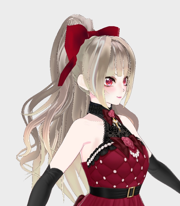🌹「Gothic / Idol」 Elegant Ribbon Long Hair – VROID Hairstyle Preset