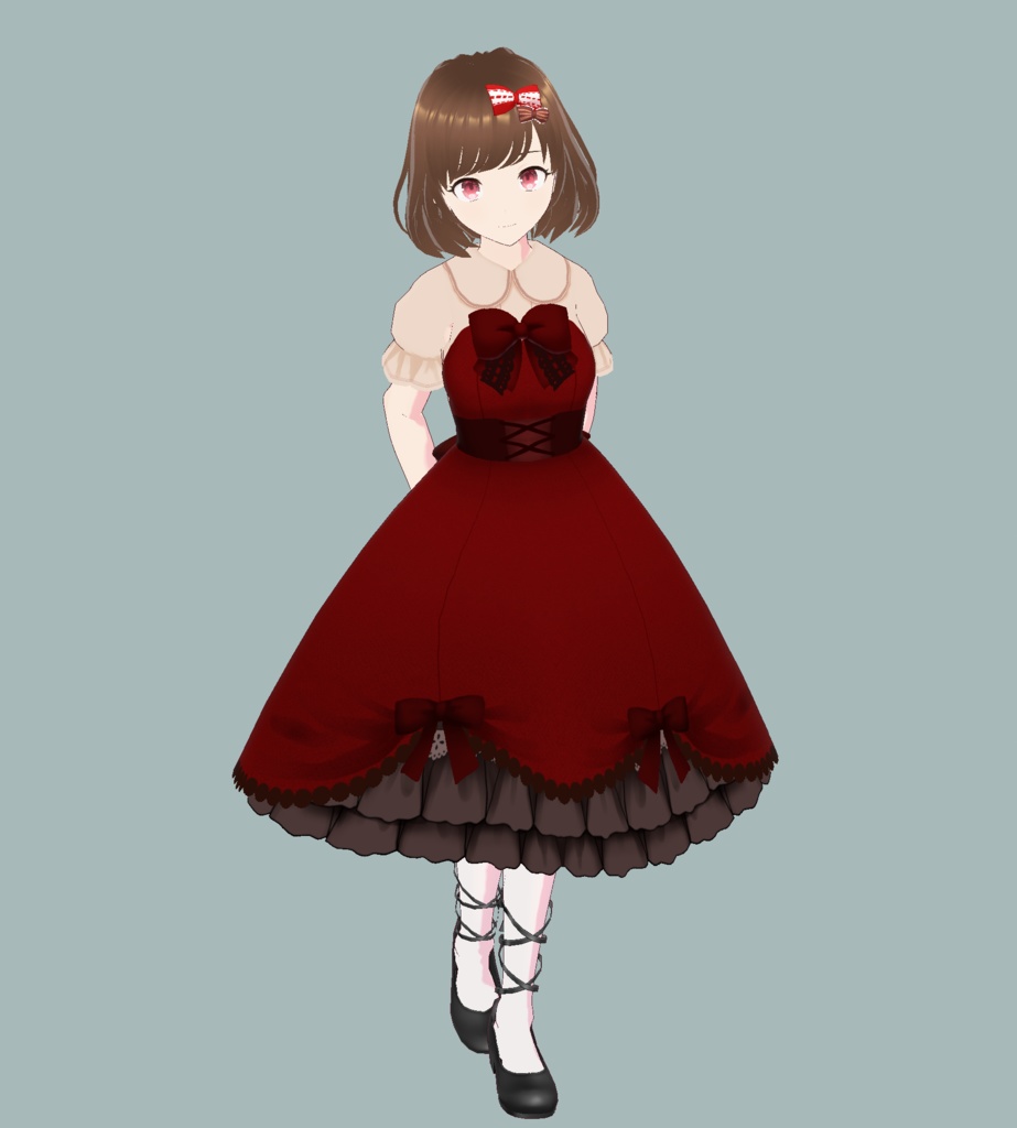 【#Vroid】エレガントドレスコーデセット #クラウンドール