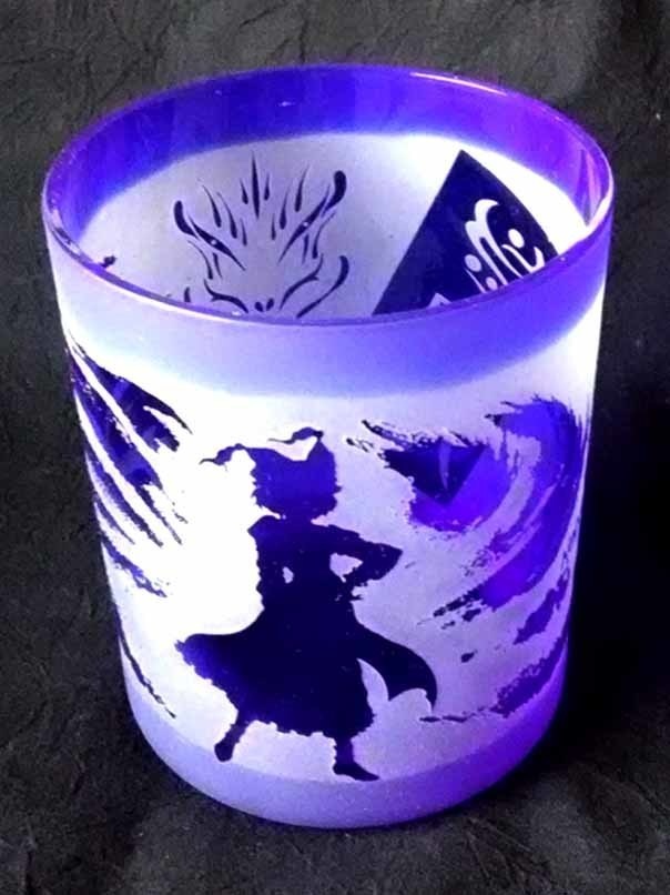 【東方】色被せ(いろきせ)一周彫りロックグラス