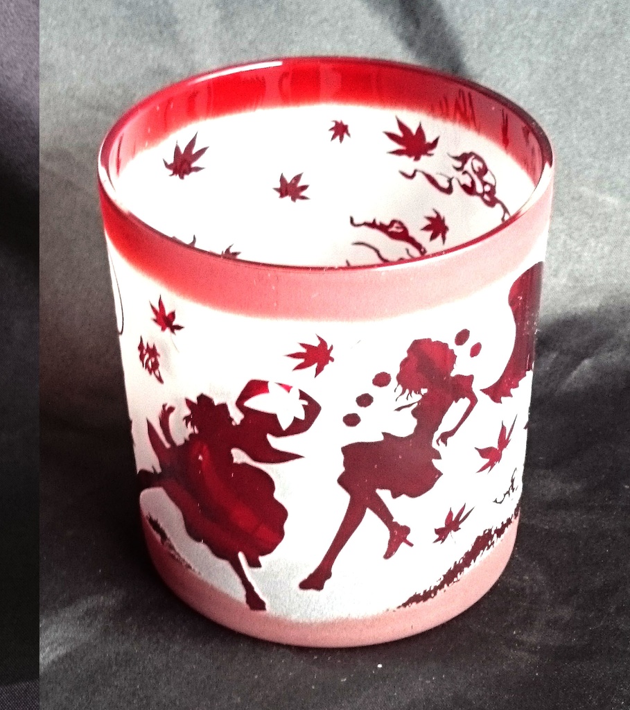 【東方】色被せ(いろきせ)一周彫りロックグラス