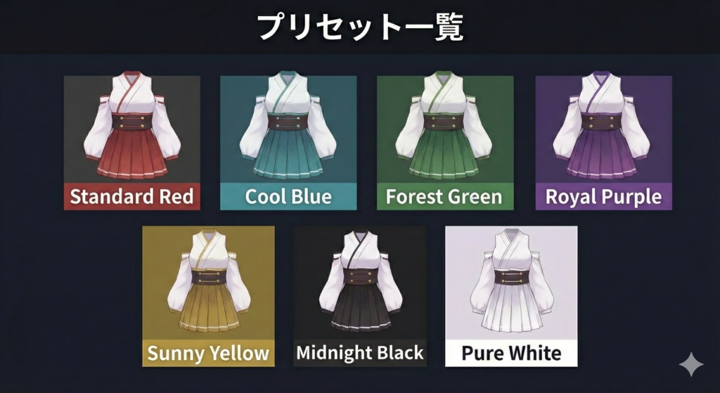 【無料】衣装テクスチャ カラバリ自動生成|Blenderアドオン|VRChat対応