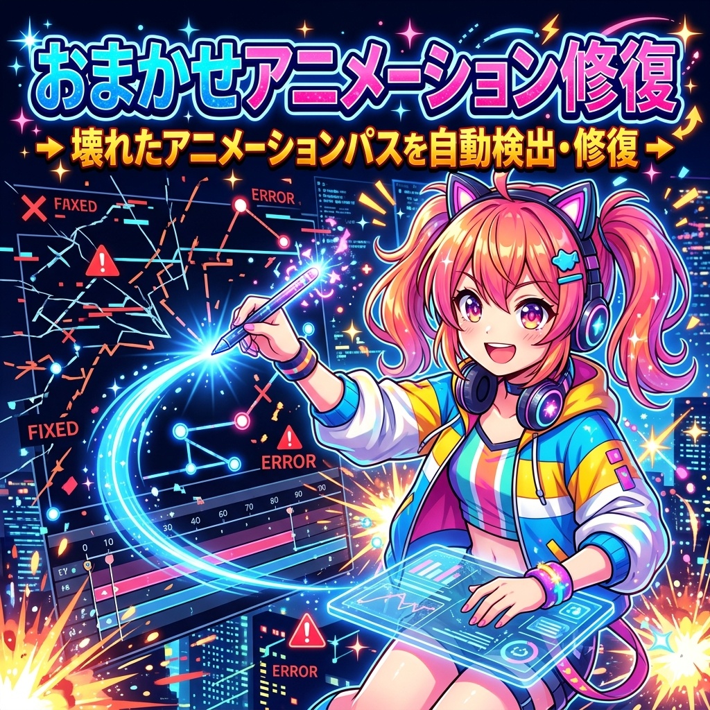 おまかせアニメーション修復 - 壊れたアニメーションパスを自動検出・修復