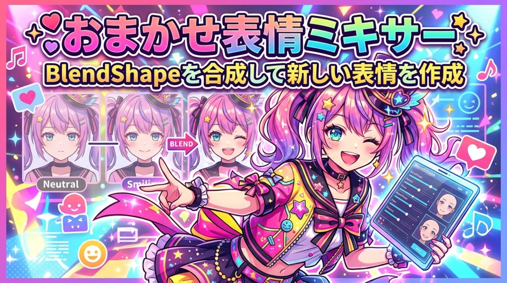 おまかせ表情ミキサー - BlendShapeを合成して新しい表情を作成