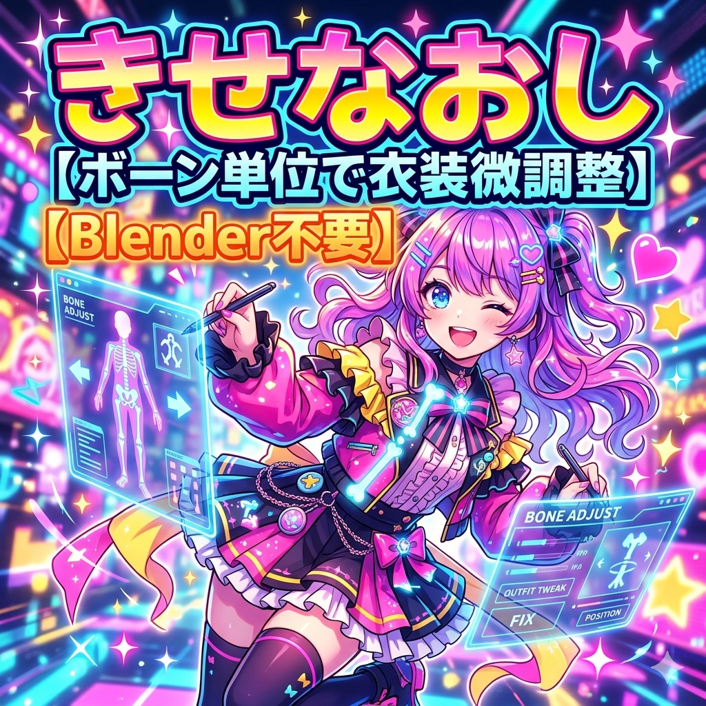 きせなおし【ボーン単位で衣装微調整・Blender不要】