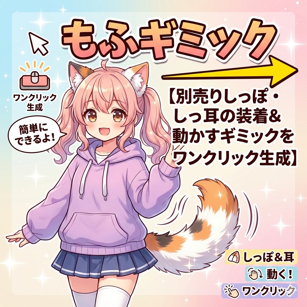 もふギミック【別売りしっぽ・耳の装着＆動かすギミックをワンクリック生成】