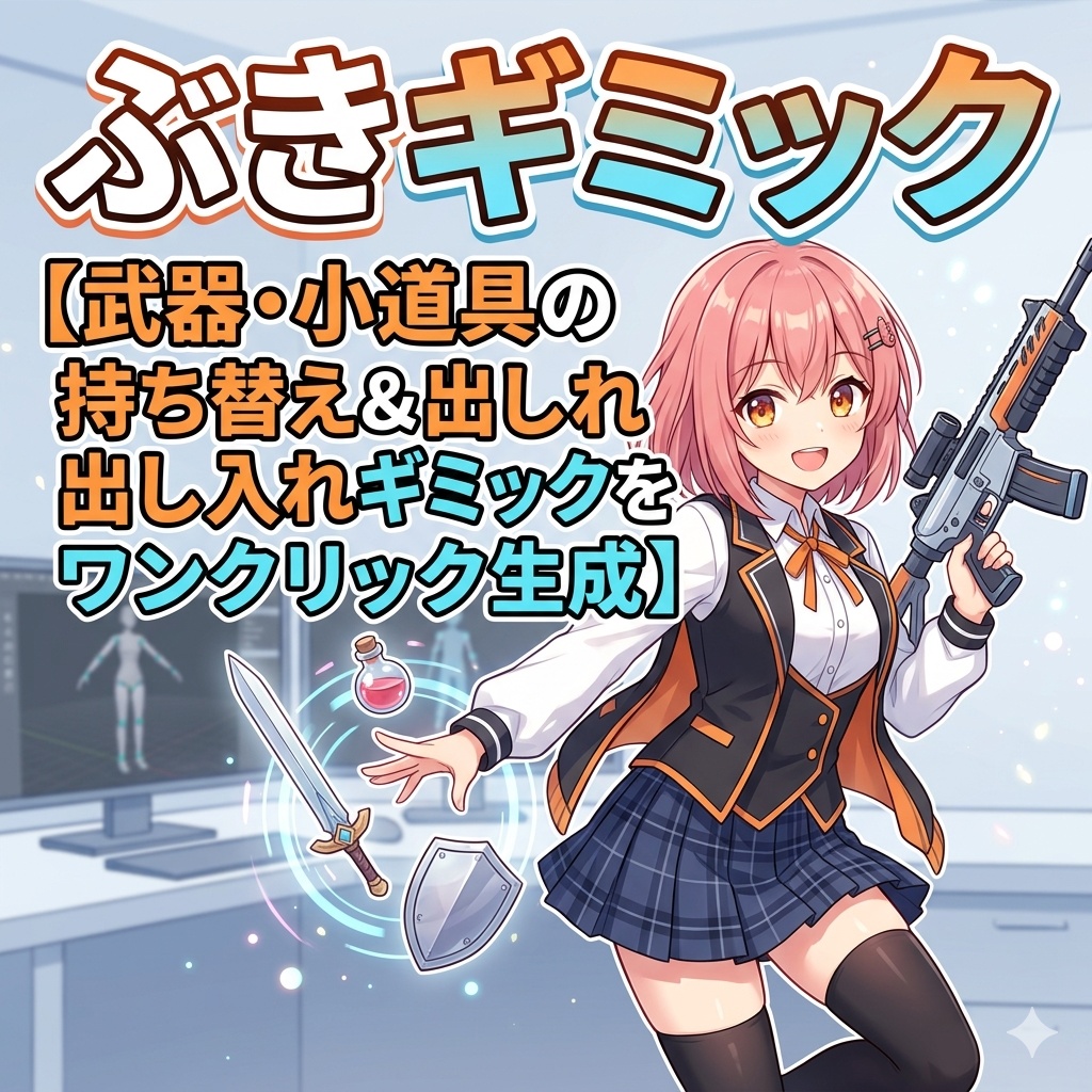 ぶきギミック【武器・小道具の持ち替え＆出し入れギミックをワンクリック生成】