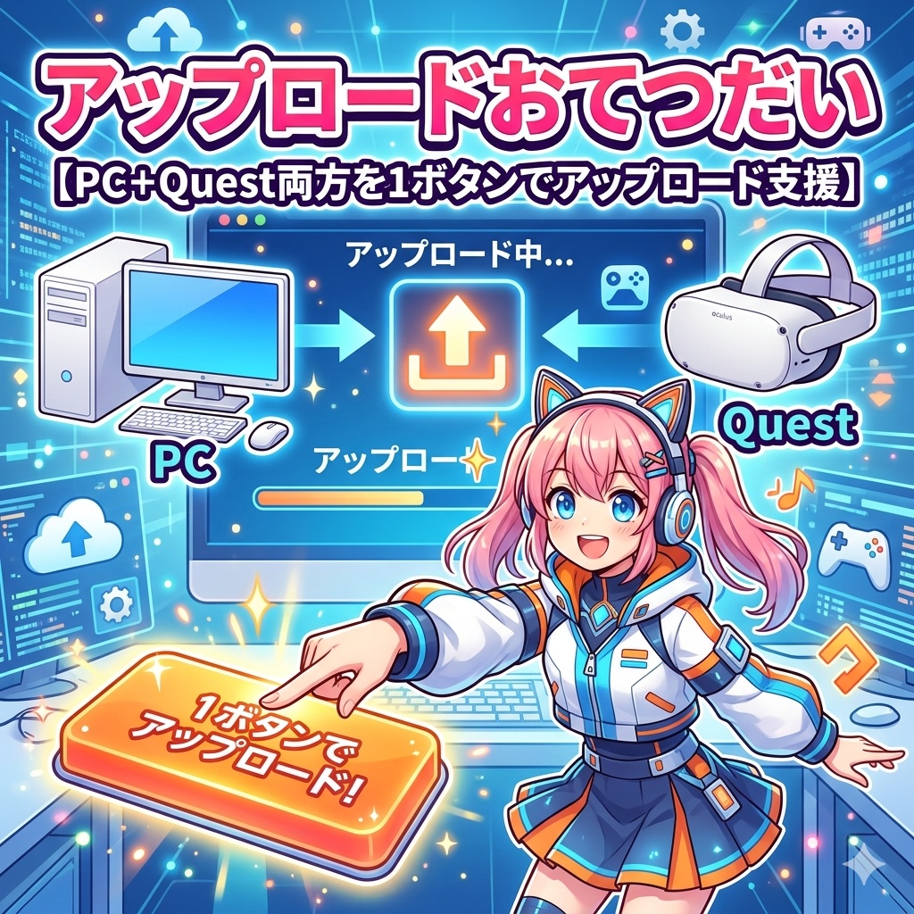 アップロードおてつだい【PC+Quest両方を1ボタンでアップロード支援】