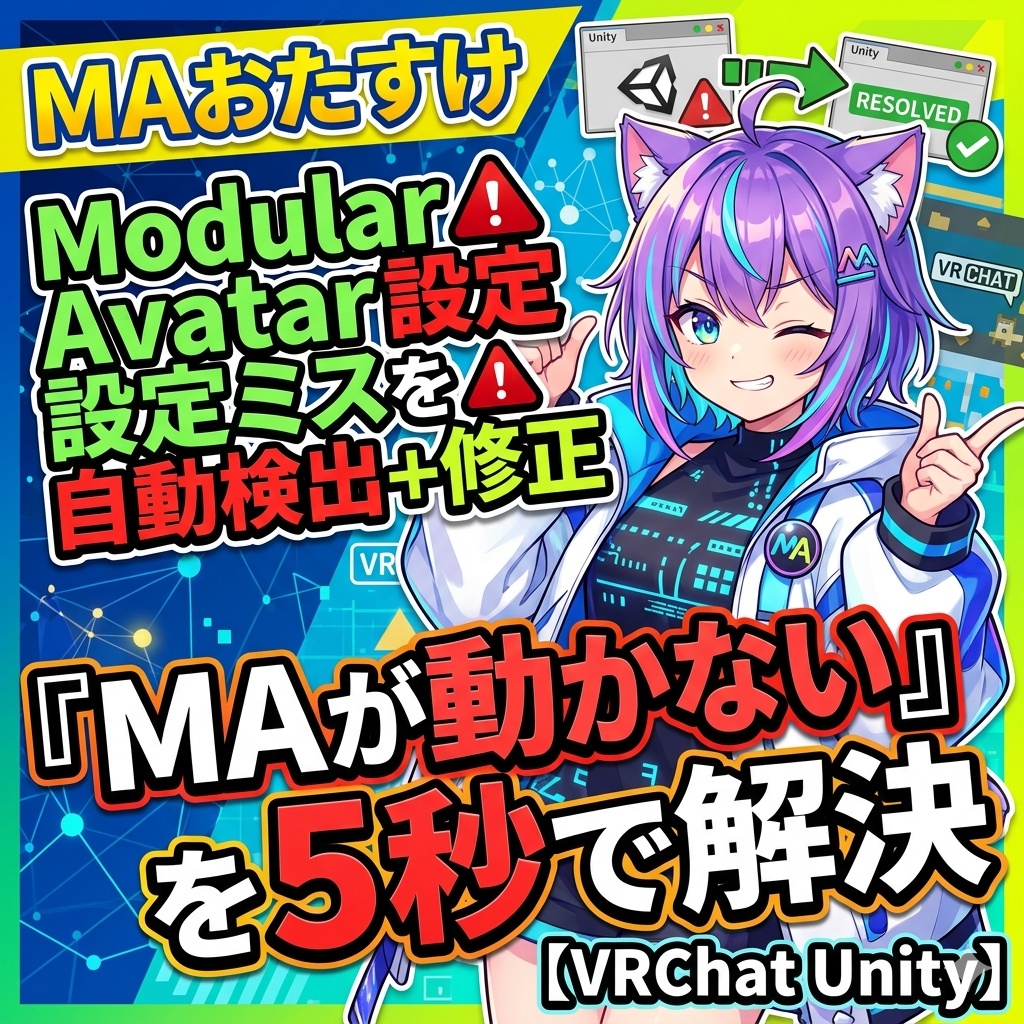 MAおたすけ - Modular Avatar設定ミスを自動検出+修正 「MAが動かない」を5秒で解決【VRChat Unity】