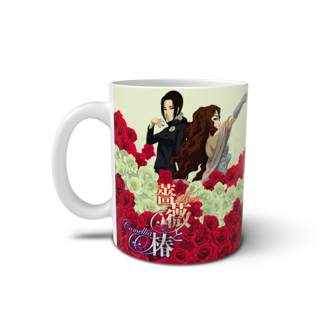 薔薇と椿 マグカップ