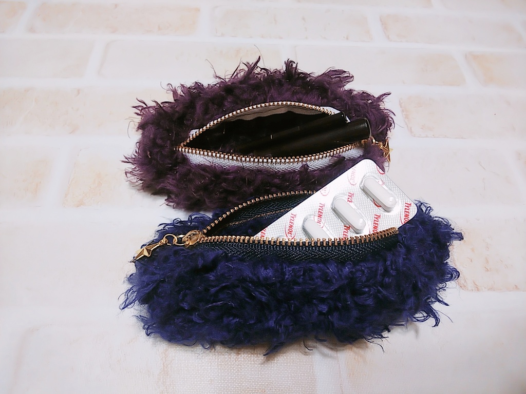 星のチャーム☆モコモコピルケース(ネイビー)