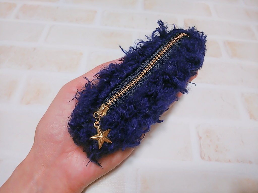 星のチャーム☆モコモコピルケース(ネイビー)