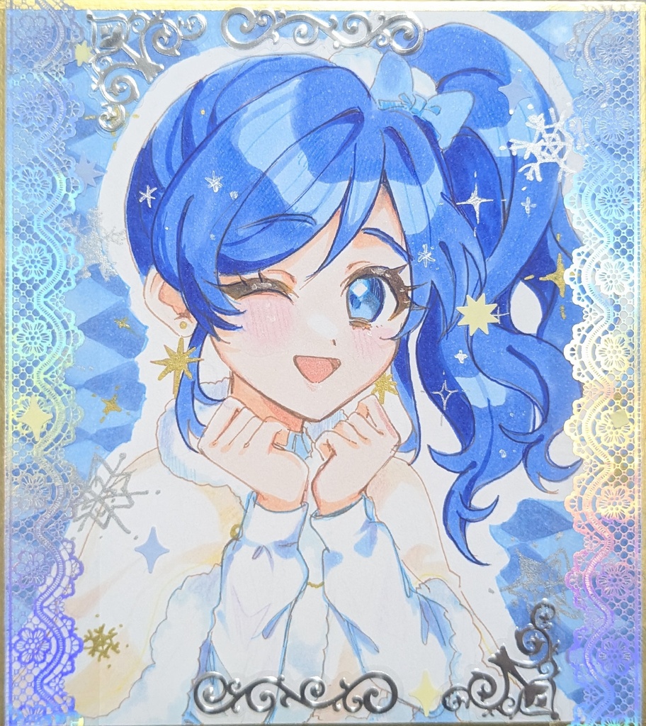 ミニ色紙霧矢あおい ホワイトポンチョ