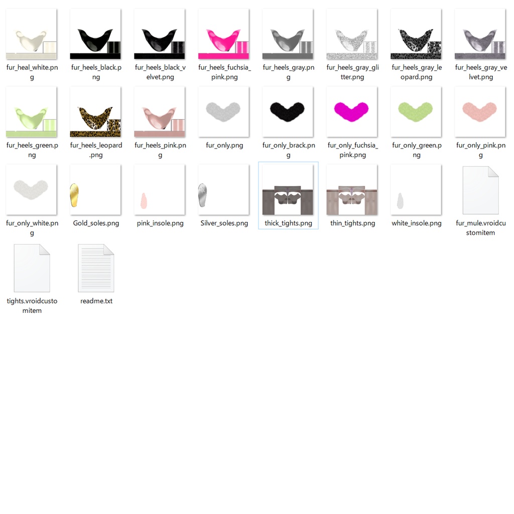 VRoidOutfit ファー ミュール セット