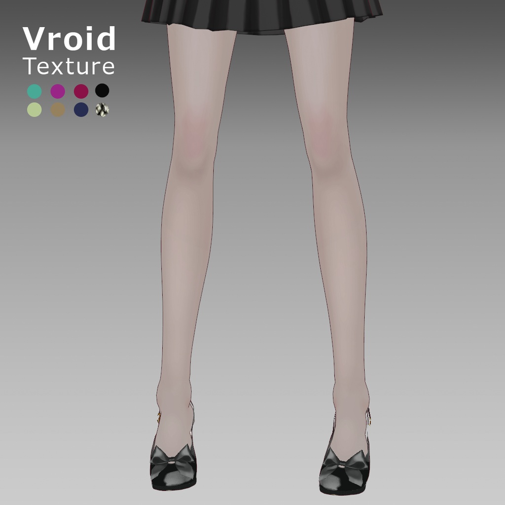 VRoidOutfit バックストラップ ポインテッド リボン パンプス