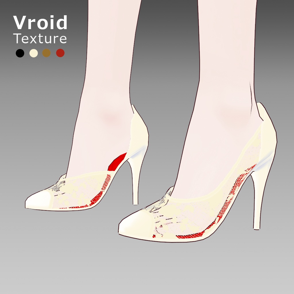 VRoidOutfit オープントゥ ピンヒール パンプス セット
