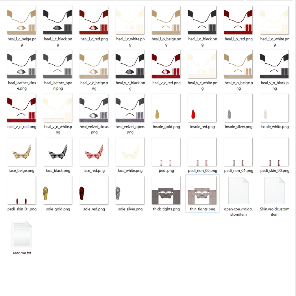 VRoidOutfit オープントゥ ピンヒール パンプス セット